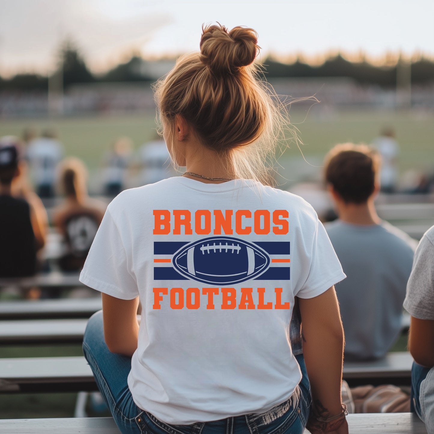 Broncos Football Tri Blend Adult Tee