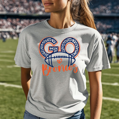 Go Broncos Heart Tri Blend Adult Tee